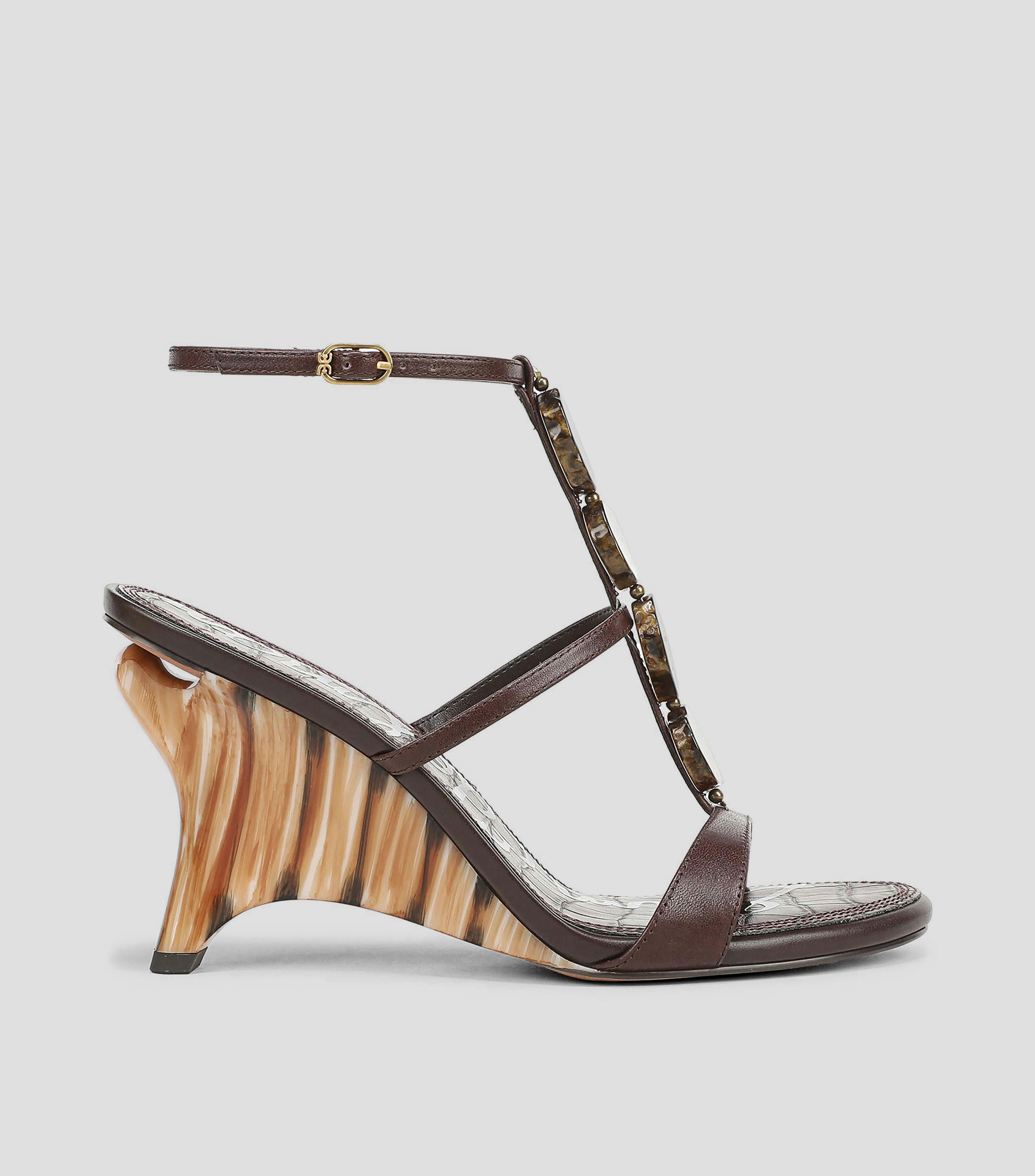 Sandalias con tacón cuña de 9 cm Mujer